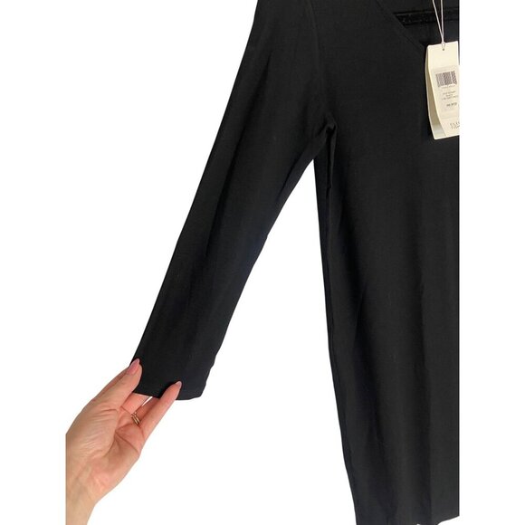 NWT Eileen Fisher Black V Neck Shift Dress-sz XS Petite - Picture 5 of 8